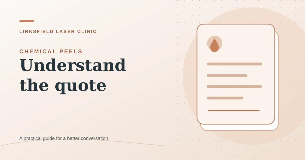 Illustrated chemical peel quote sheet