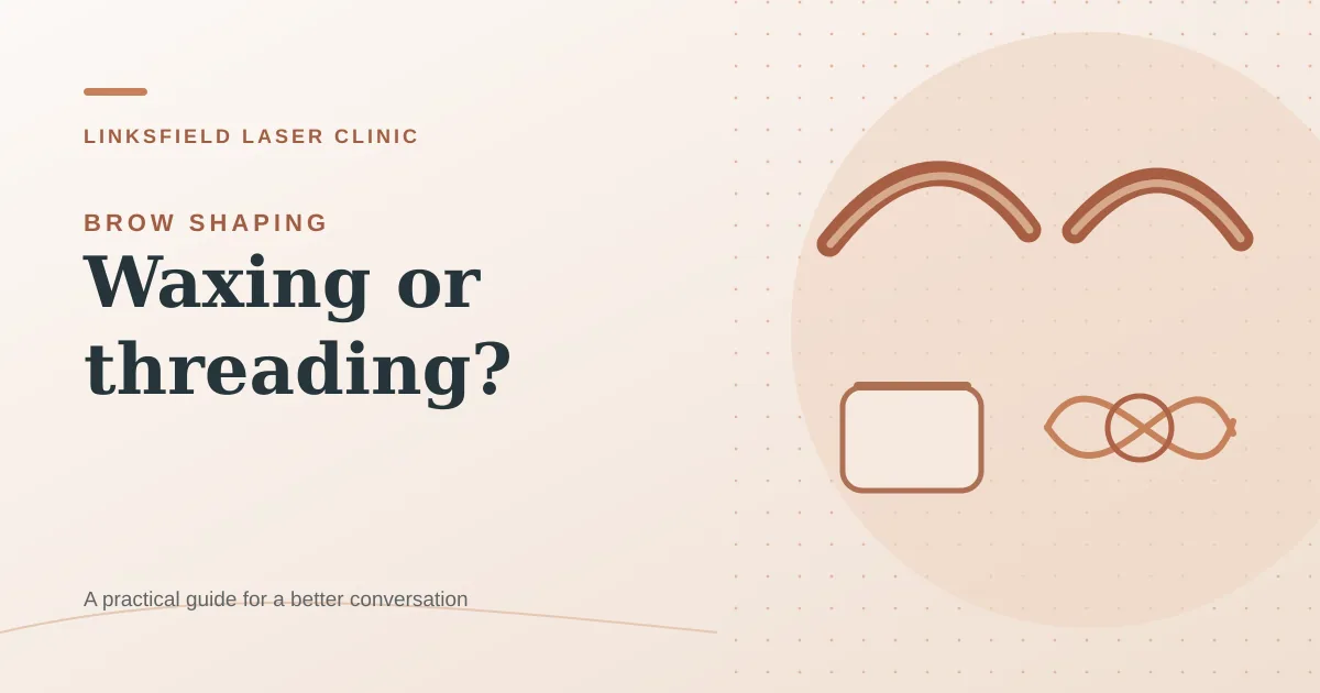 Illustrated eyebrow waxing and threading choices